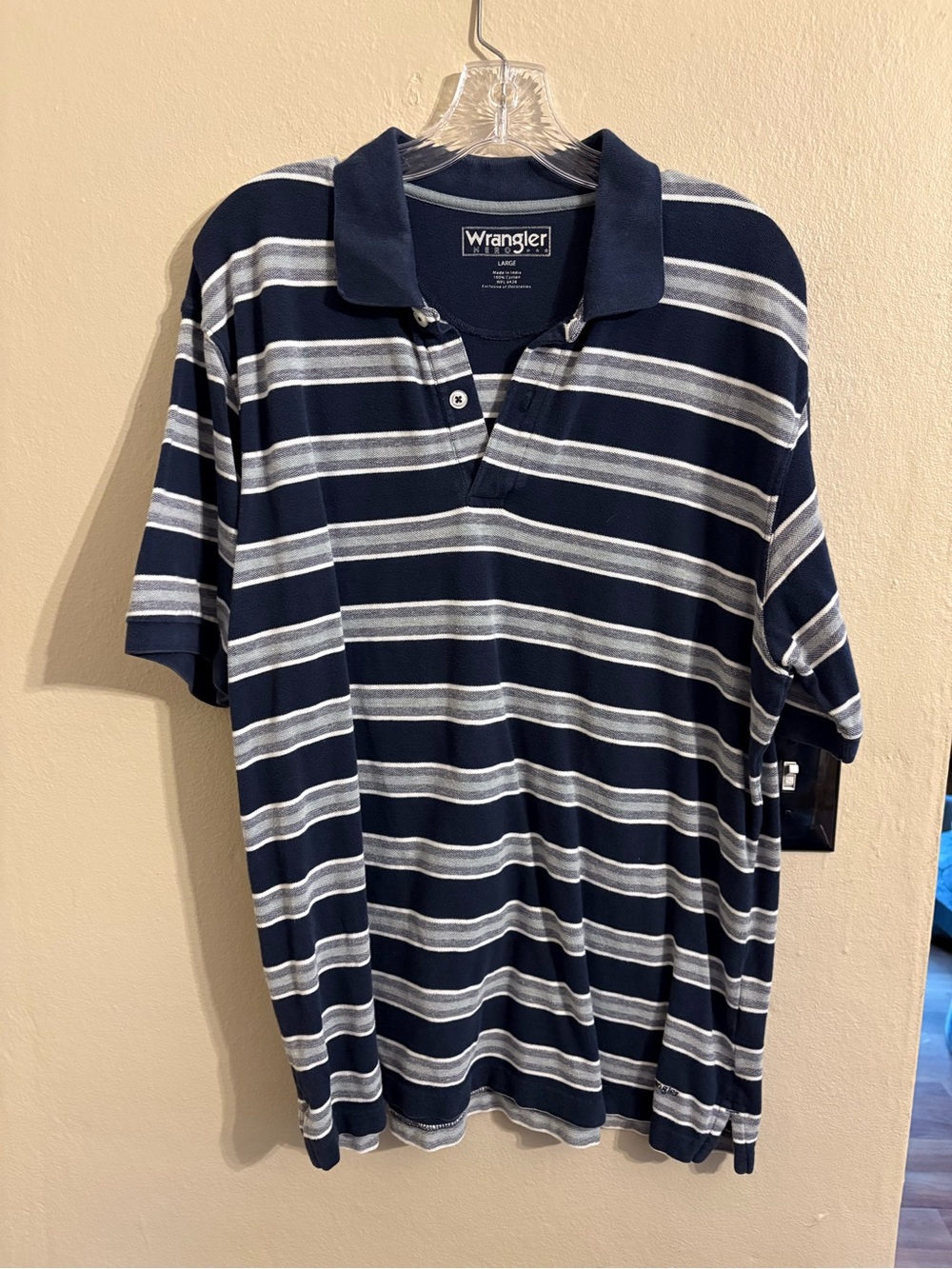 Wrangler Navy and White Striped Men’s Polo
